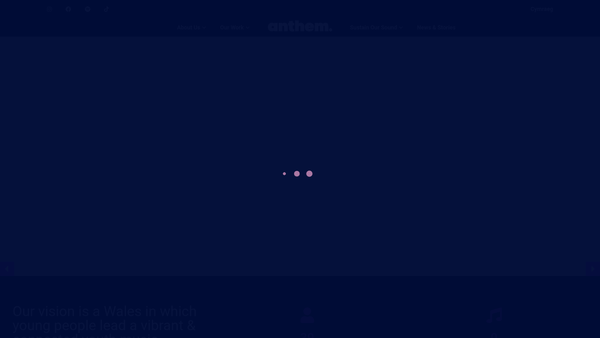 Screenshot of the Anthem. Music Fund Wales website