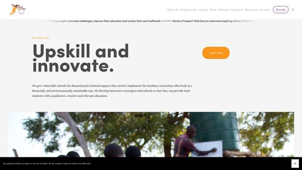 Screenshot of the The School Club Zambia UK website
