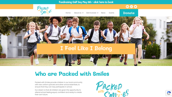 Screenshot of the Packed With Smiles website