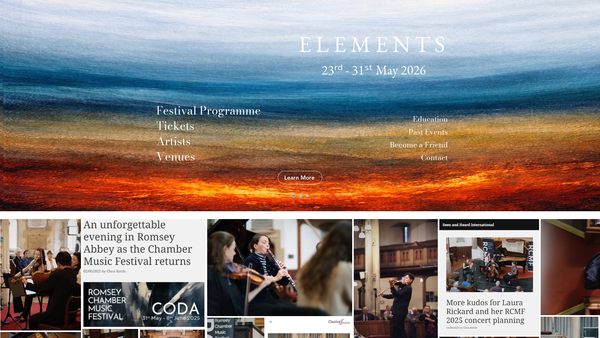Screenshot of the Romsey Chamber Music Festival Trust website