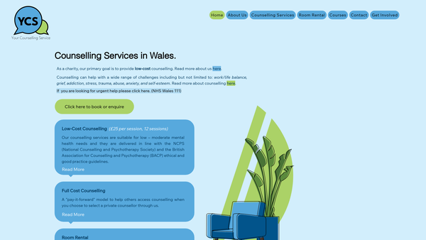 Screenshot of the Y Cwmni Siarad / The Talking Company website