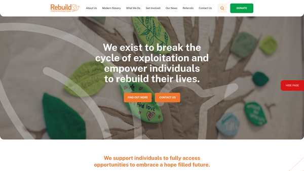 Screenshot of the Rebuild East Midlands website