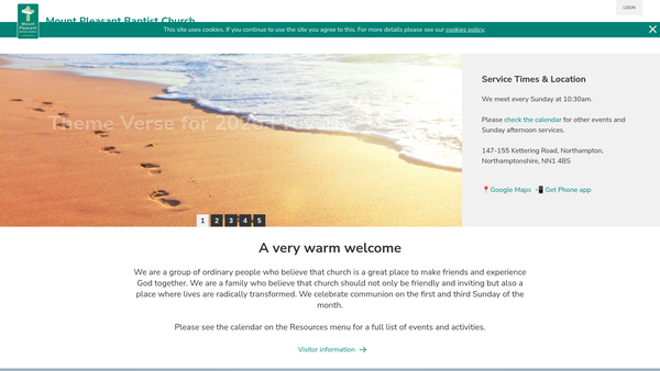 Screenshot of the Mount Pleasant Baptist Church website