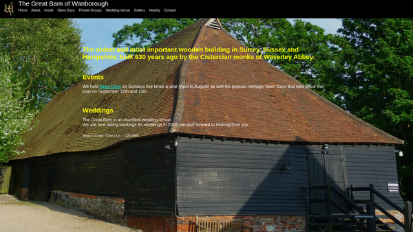 Screenshot of the Wanborough Barns Management Committee website