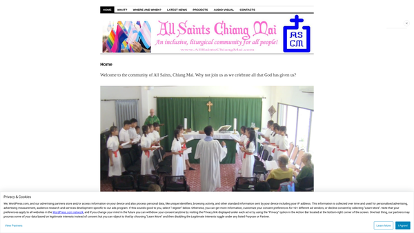 Screenshot of the All Saints Chiang Mai Mission website