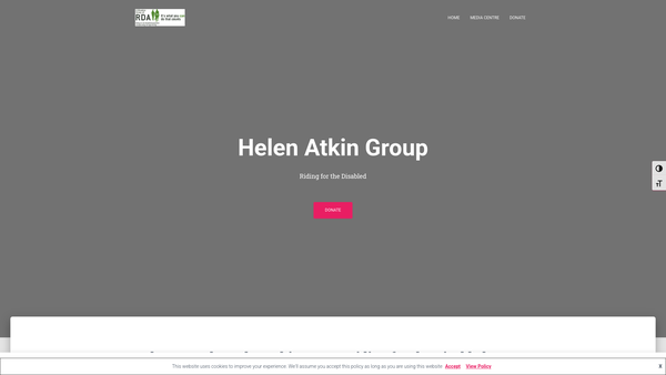 Screenshot of the Helen Atkin Group Riding For The Disabled Association website