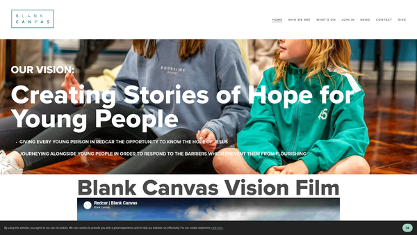 Screenshot of the Blank Canvas website