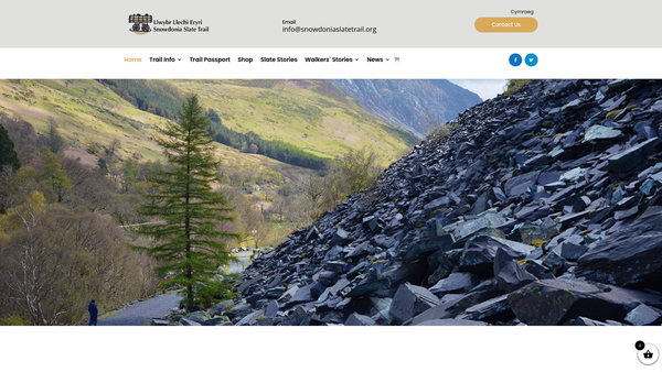 Screenshot of the Snowdonia Slate Trail website