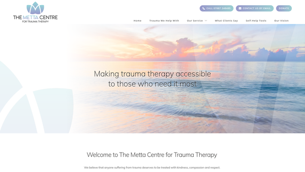 Screenshot of the The Metta Centre for Trauma Therapy website
