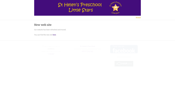 Screenshot of the St Helen's Preschool Little Stars website