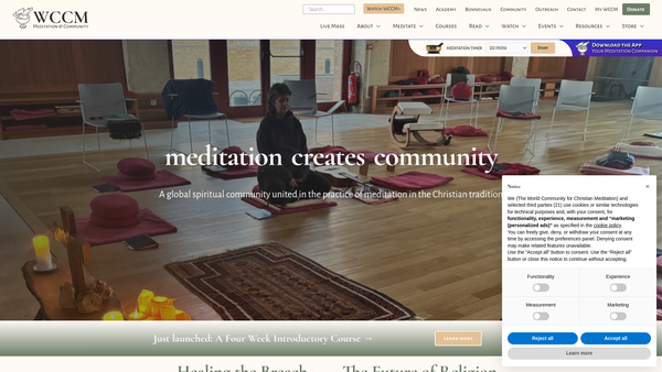 Screenshot of the The World Community For Christian Meditation website