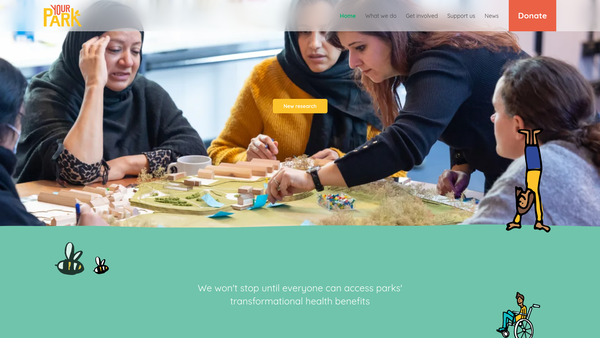 Screenshot of the Bristol And Bath Parks Foundation website