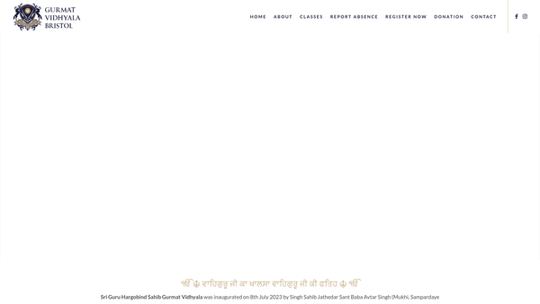 Screenshot of the Bristol Gurmat Class website