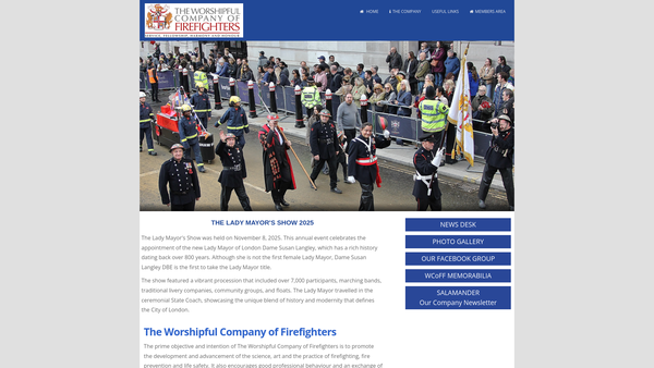 Screenshot of the The Worshipful Company Of Firefighters Charitable Trust website
