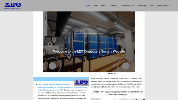 Screenshot of the Leo Computers Society website