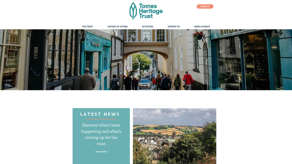 Screenshot of the Totnes Heritage Trust website
