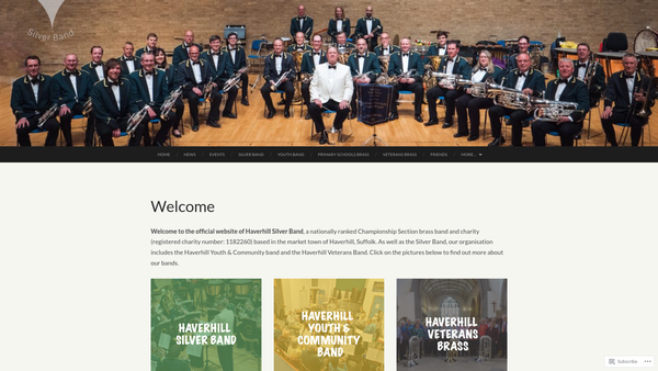 Screenshot of the Haverhill Silver Band website