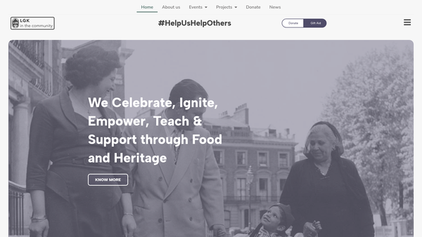 Screenshot of the Lgk In The Community website