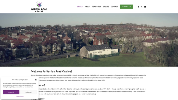 Screenshot of the Barton Road Centre website