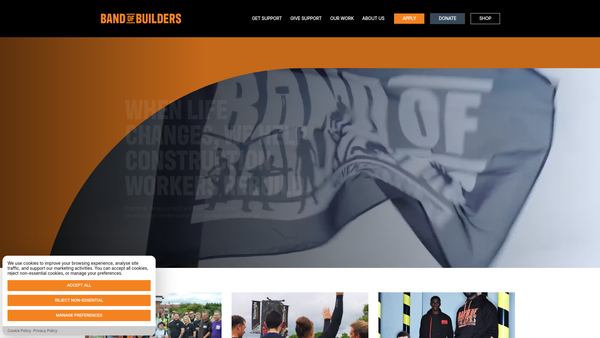 Screenshot of the Band Of Builders website