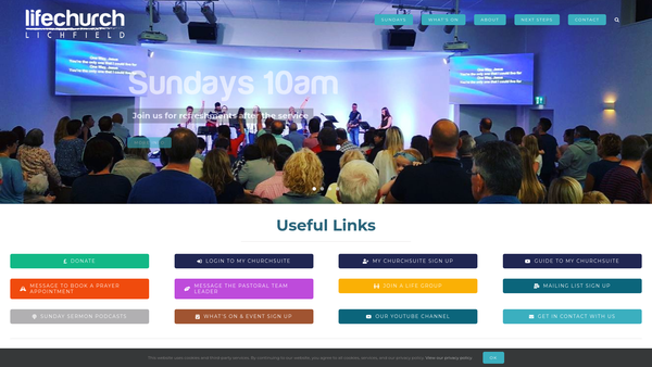Screenshot of the Life Church Lichfield website