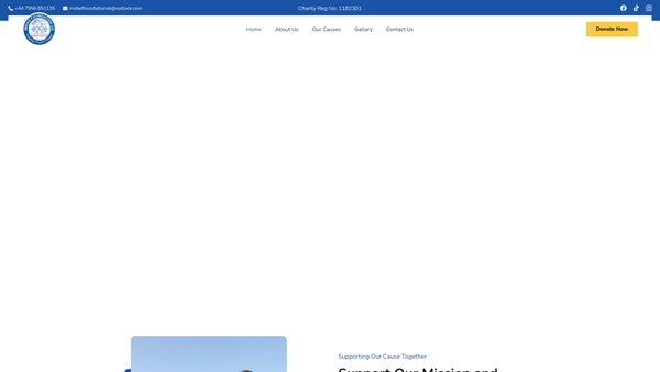 Screenshot of the Imdad Foundation UK website