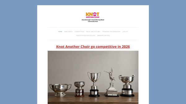 Screenshot of the Knot Another Choir CIO website