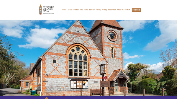 Screenshot of the Stewart Village Hall website