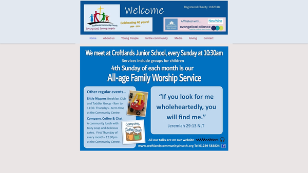 Screenshot of the Croftlands Community Church website