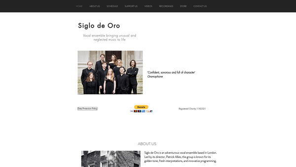 Screenshot of the Siglo De Oro website