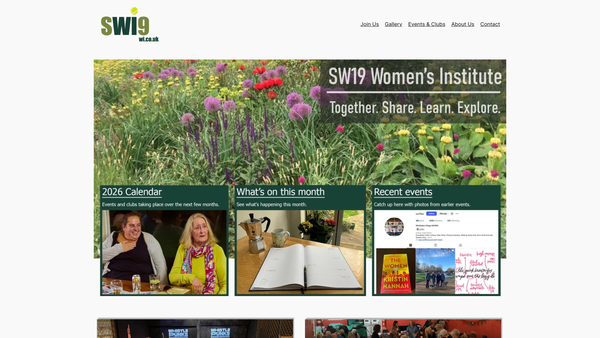 Screenshot of the Wimbledon Sw19 Women's Institute website