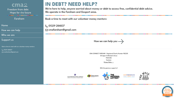 Screenshot of the Cma Connect Fareham website