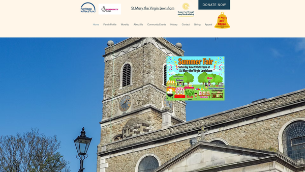 Screenshot of the The Parochial Church Council Of The Ecclesiastical Parish Of St Mary The Virgin, Lewisham website