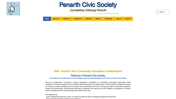 Screenshot of the Penarth Civic Society website