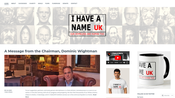 Screenshot of the I Have A Name website