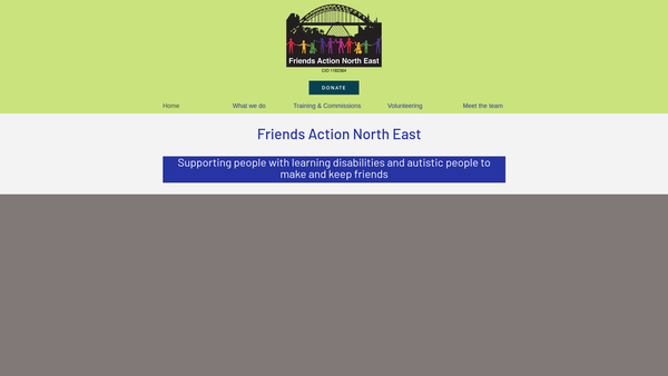 Screenshot of the Friends Action North East website