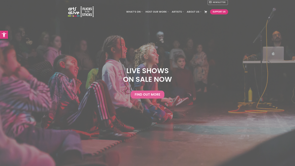 Screenshot of the Arts Alive In Shropshire And Herefordshire website