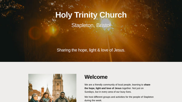 Screenshot of the The Parochial Church Council Of The Ecclesiastical Parish Of Holy Trinity Stapleton Bristol website