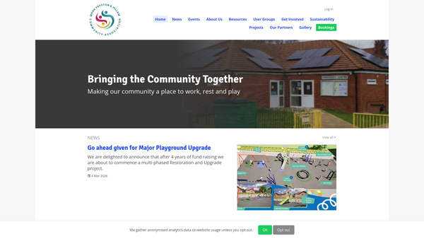 Screenshot of the Monk Fryston And Hillam Community Association website