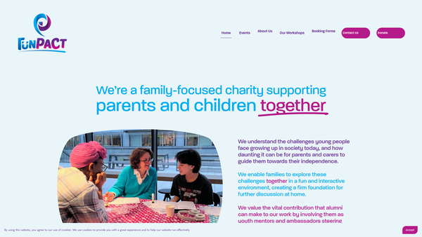 Screenshot of the Funpact website