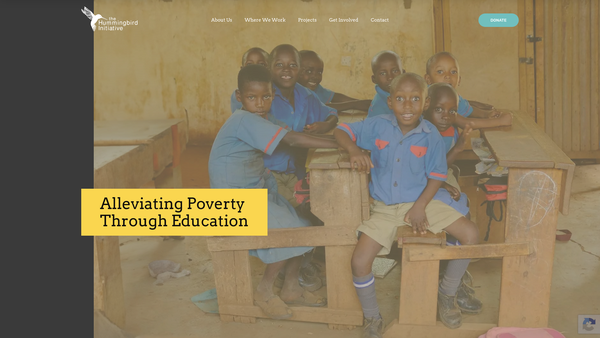 Screenshot of the The Hummingbird Initiative website