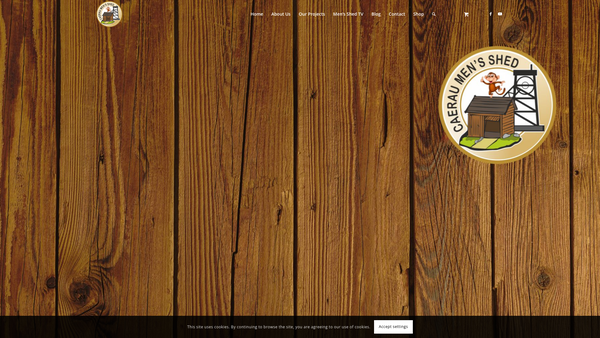 Screenshot of the Caerau Men's Shed website