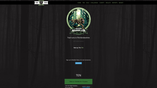 Screenshot of the Narberth Nobblers website