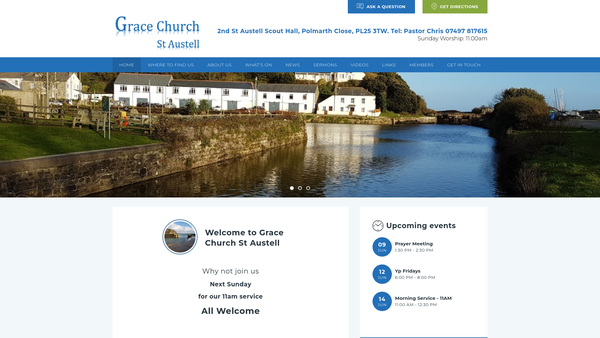 Screenshot of the Grace Church St Austell website