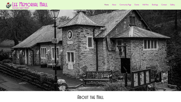Screenshot of the Memorial Hall - Lee CIO website