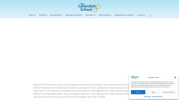 Screenshot of the Friends Of The Cavendish School website