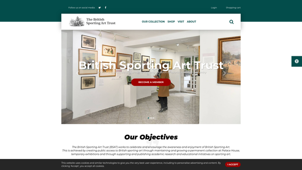 Screenshot of the The British Sporting Art Trust website