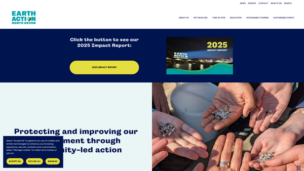Screenshot of the Earth Action North Devon website