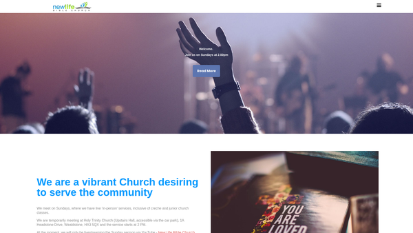 Screenshot of the New Life Bible Church website