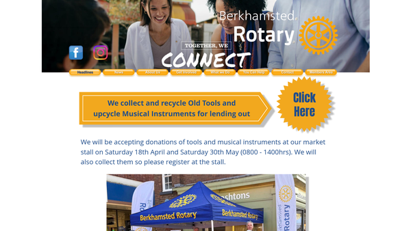 Screenshot of the Berkhamsted Rotary Trust Fund CIO website